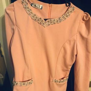 Above the knee length dress, new, rhinestones